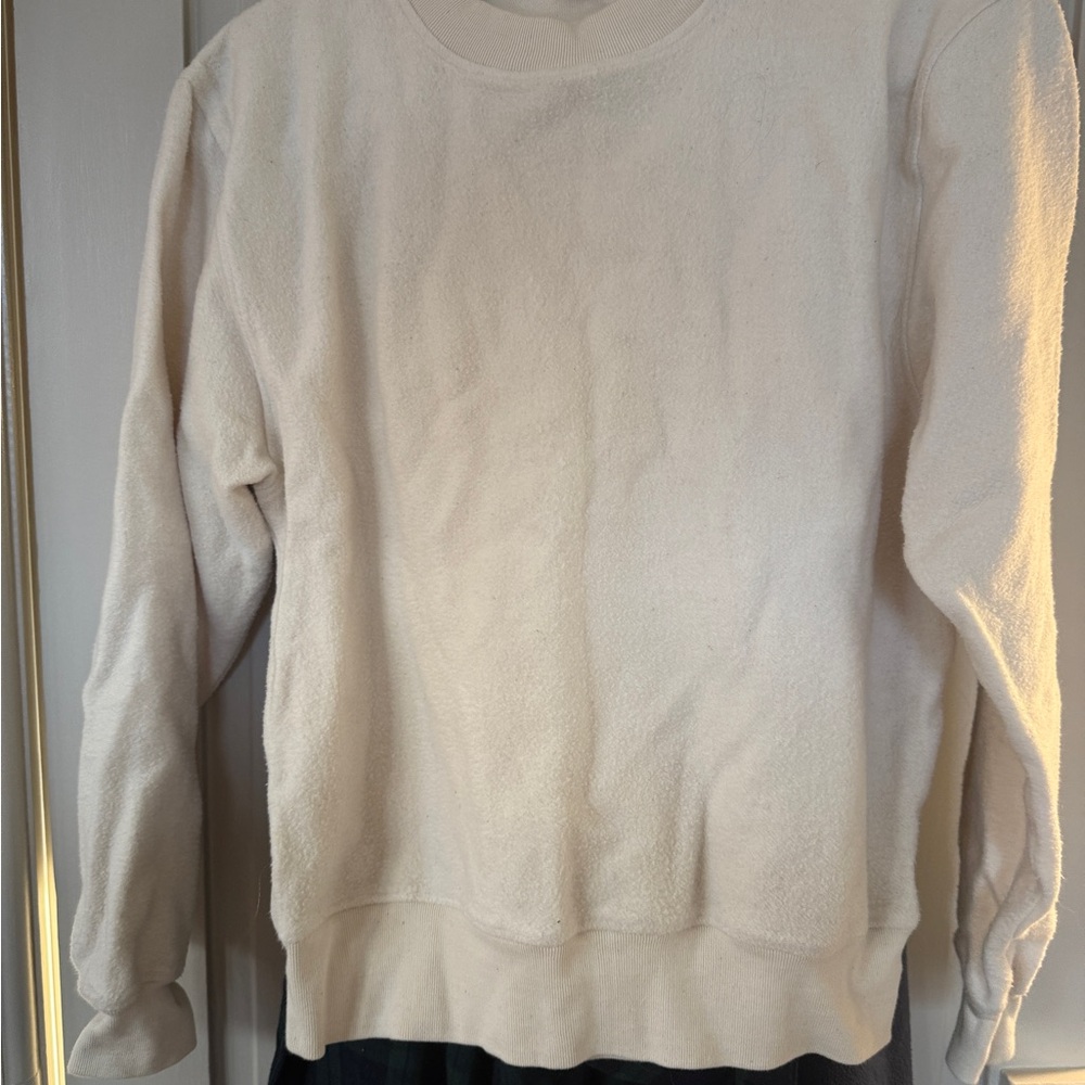 Elegant Cream Women's Crew Neck Sweater